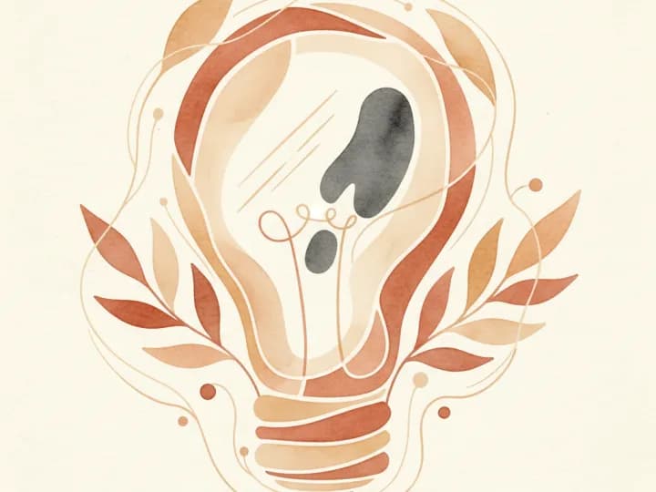Abstract illustration of reflective thinking and cognitive puzzles