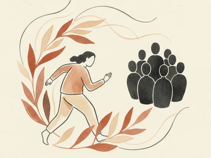Abstract illustration of social anxiety and avoidance