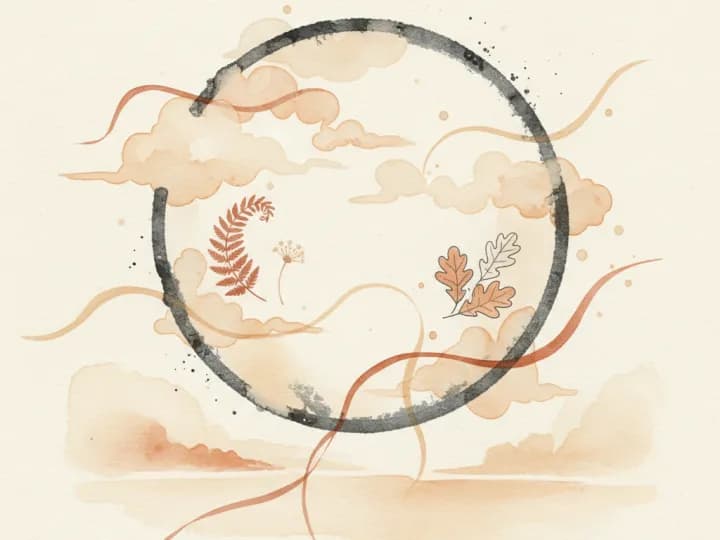 Abstract illustration of childhood memory and retrospective reflection